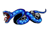 Snake Bike Blue Decal Sticker