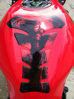She Reaper Red Stretch Design Motorcycle Tank Pad