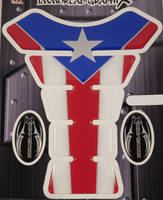Puerto Rico Flag Metallic Motorcycle Tank Pad Protector