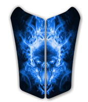 Can AM Spyder RS Exploding SKull Blue Motorcycle Tank pad