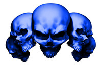 5 Skull Blue Decal Sticker