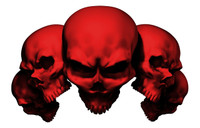 5 Skull Red Decal Sticker