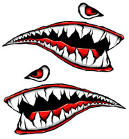 Size is 8.5 in tall x 6.5 in wide Tiger Fighter Shark Side Black Red World War 3d Gel Motorcycle Gas Tankpad Motorcycle TanK pad Decal Sticker