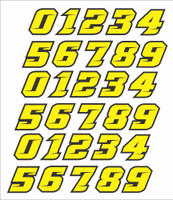 Thick Youth Helmet numbers Black Yellow for Lacrosse, Football, Hockey, Softball, Baseball helmets.  1.25 inch tall