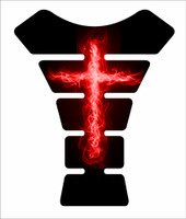 Fire Cross Light Red Christian Jesus 3d Motorcycle Tank Pad Protector