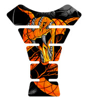 Venom Snake Orange 3D Gel Motorcycle Tank Pad Protector