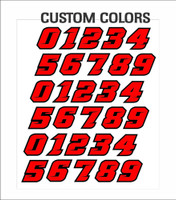 Custom Colors Thick Youth Helmet numbers for Lacrosse, Football, Hockey, Softball, Baseball Helmets.   1.25 inch tall