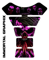 Zombie Pink Purple 3D Domed Motorcycle Tank Pad Protector