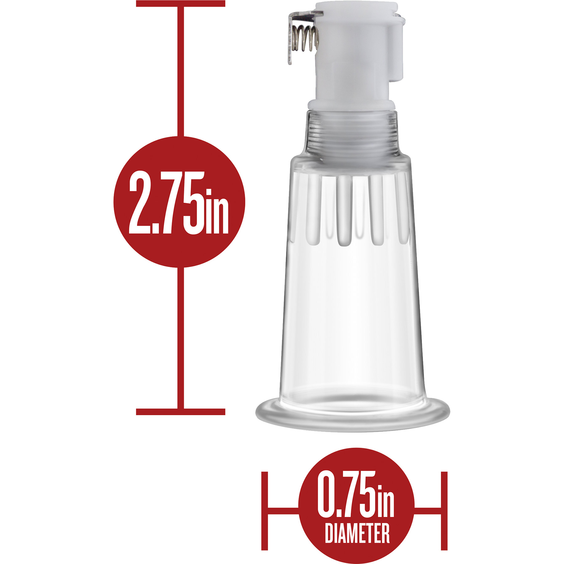 Temptasia Nipple Pumping Cylinders – Set of 2, 0.75 Inch Diameter - Measurements