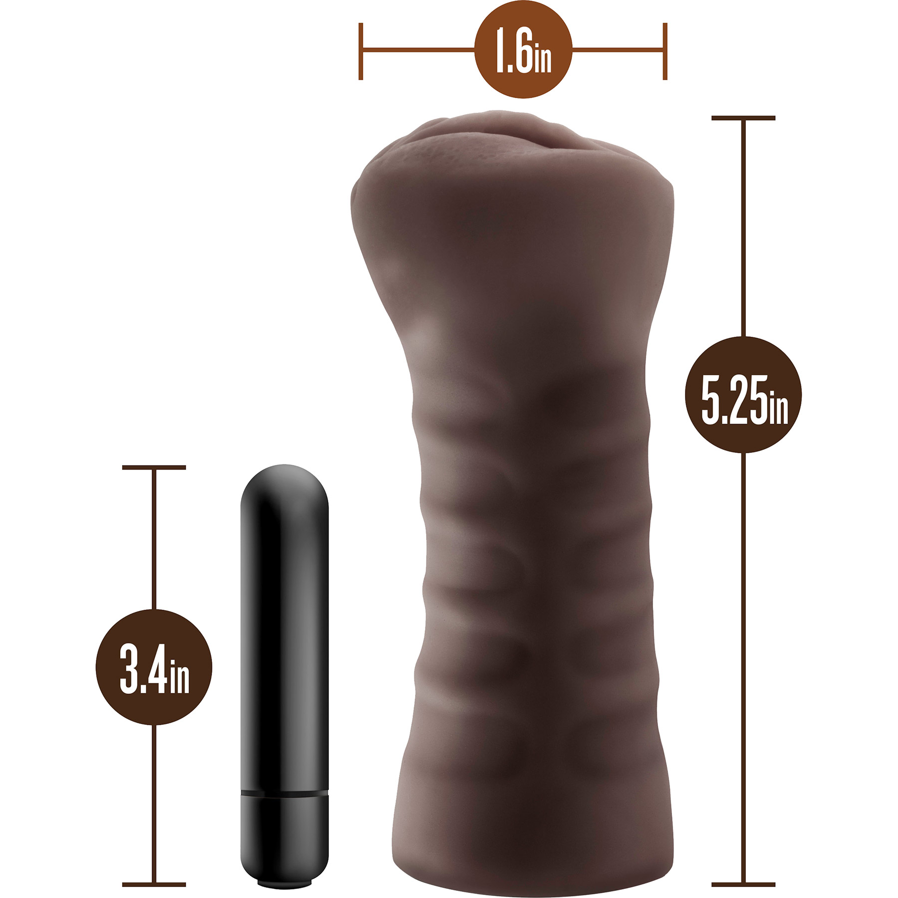 Hot Chocolate Alexis Penis Masturbator - Measurements