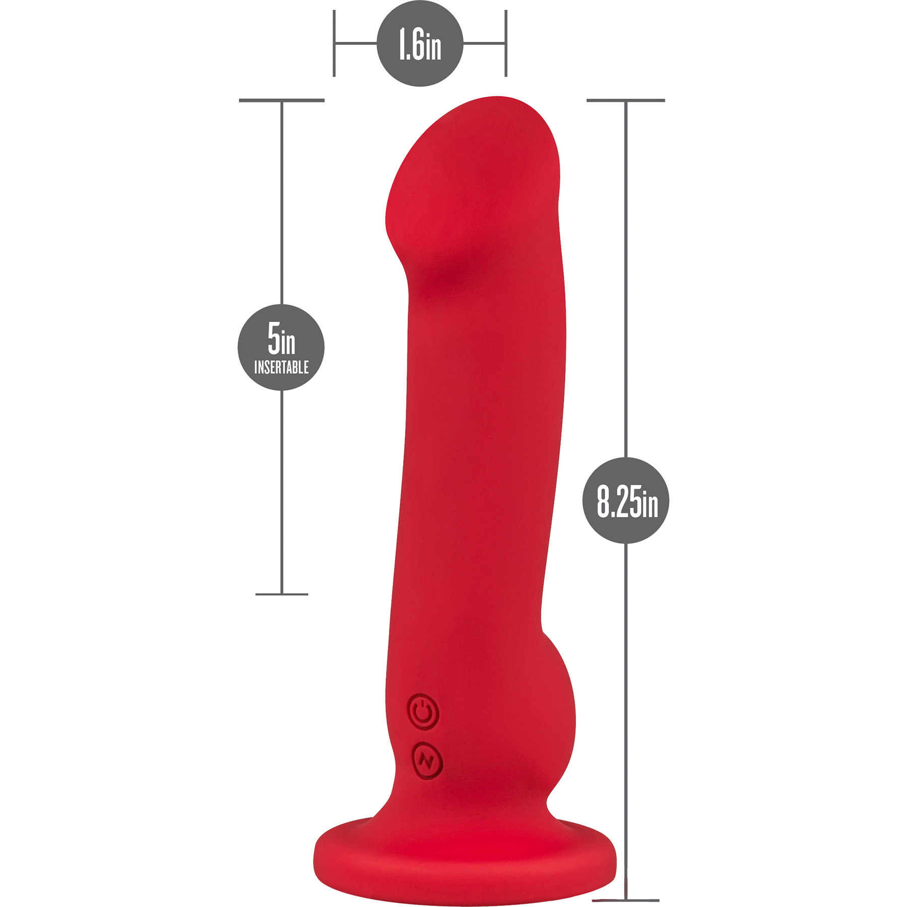 Impressions N5 Silicone Suction Cup G-Spot Vibrator - Measurements