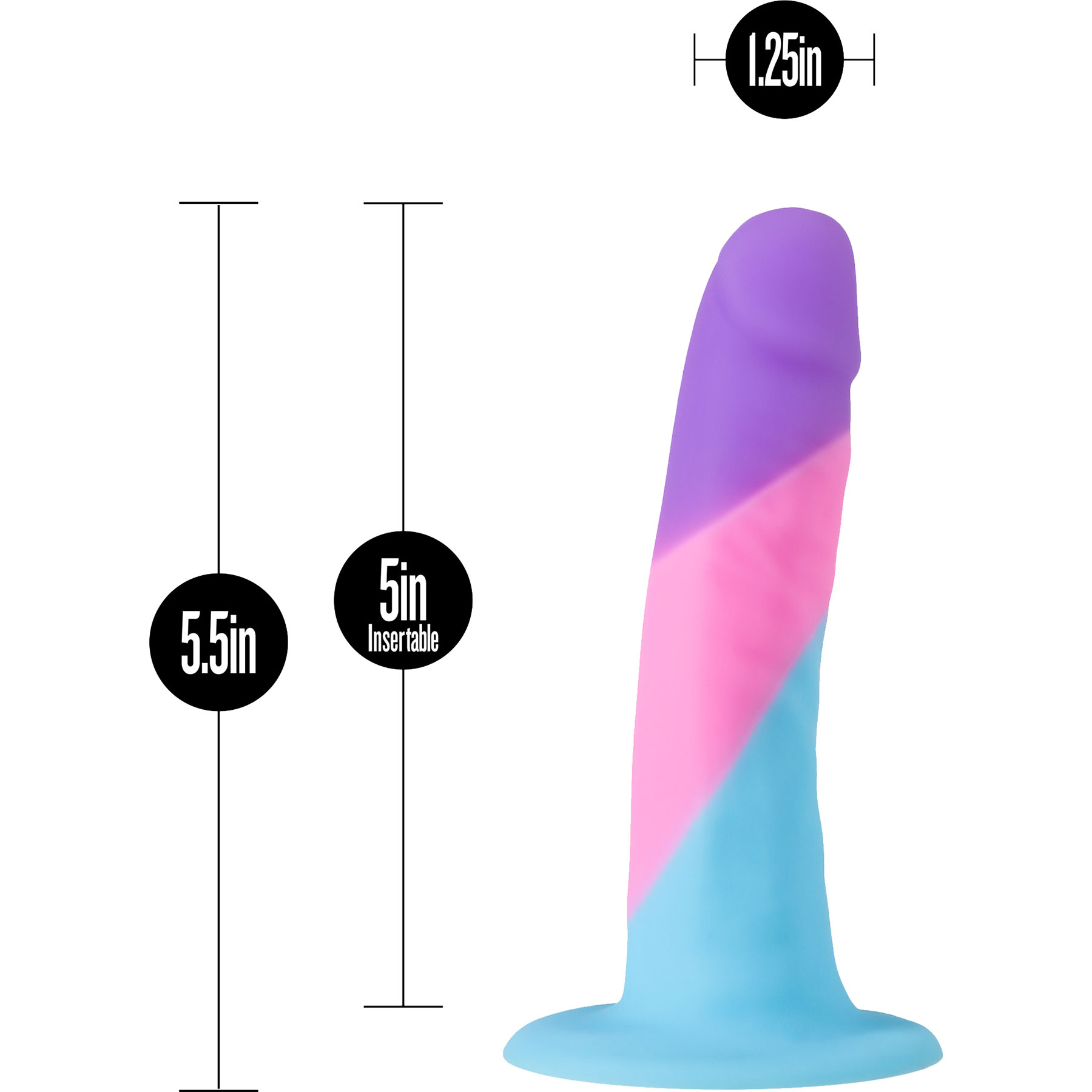 Avant D15 Vision Of Love Silicone Suction Cup Dildo - Measurements
