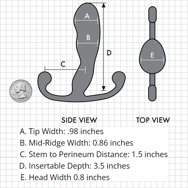 Aneros Helix Syn Trident Prostate Stimulator - Measurements