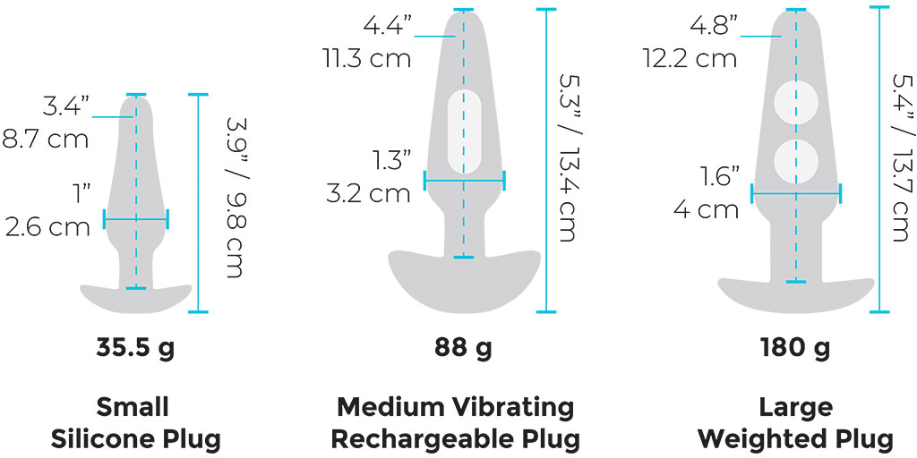 b-Vibe Anal Training & Education Set - Measurements