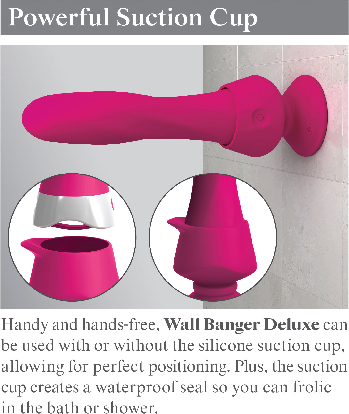 3Some Wall Banger Deluxe Rechargeable Remote Controlled Silicone Vibrator - Powerful Suction Cup