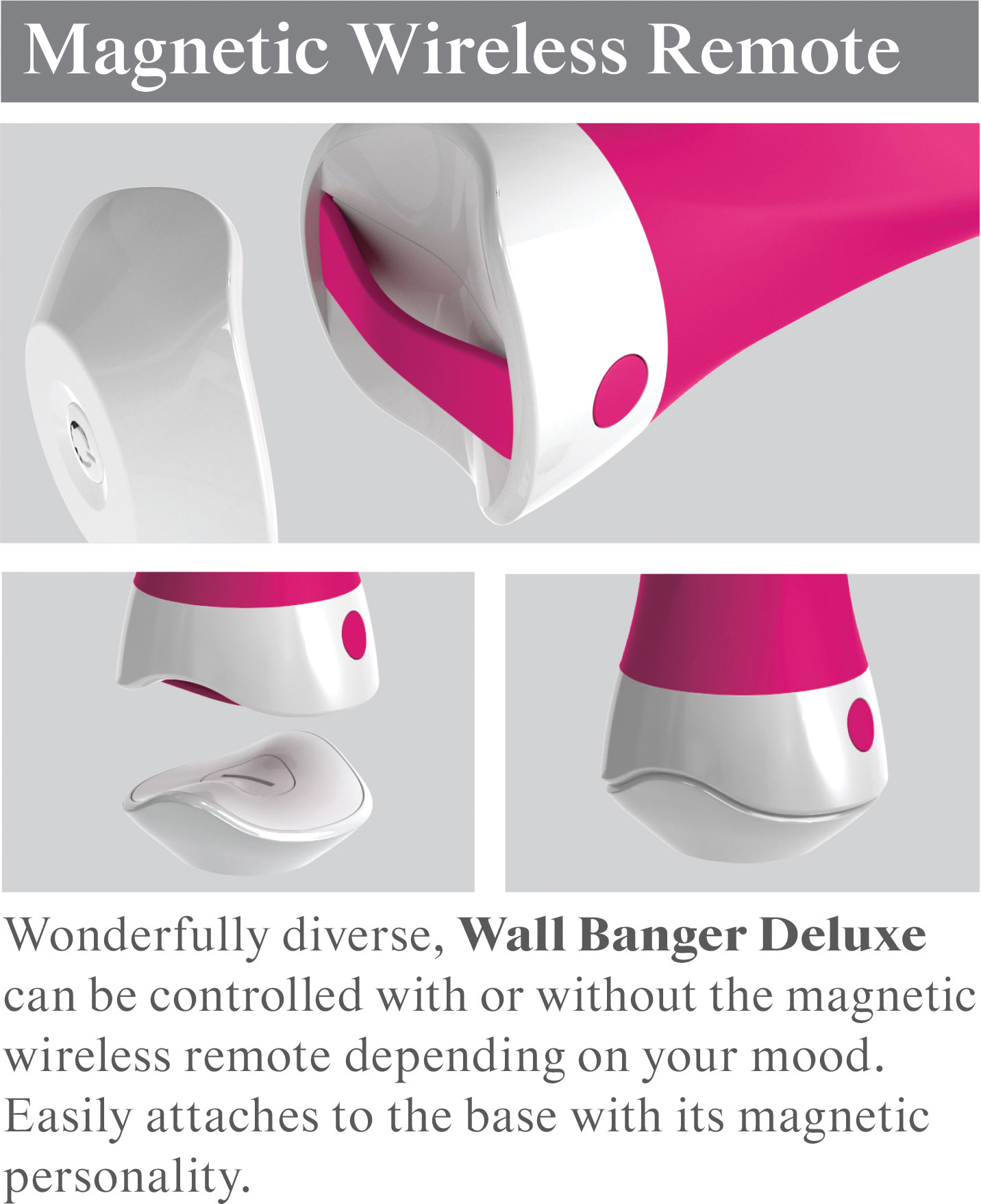 3Some Wall Banger Deluxe Rechargeable Remote Controlled Silicone Vibrator - Magnetic Wireless Remote