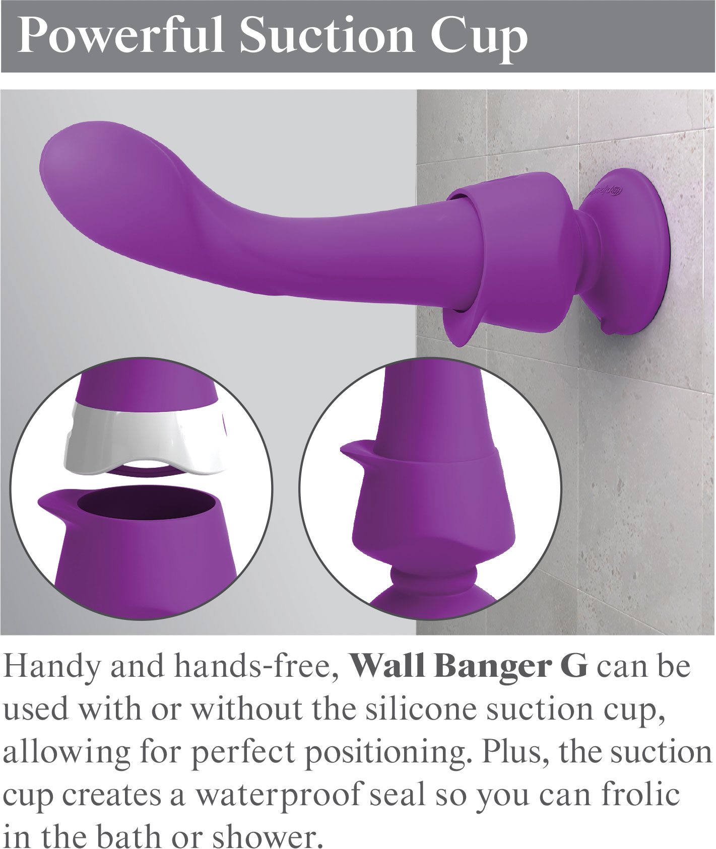 3Some Wall Banger G Rechargeable Remote Control Silicone G-Spot Vibrator - Powerful Suction Cup
