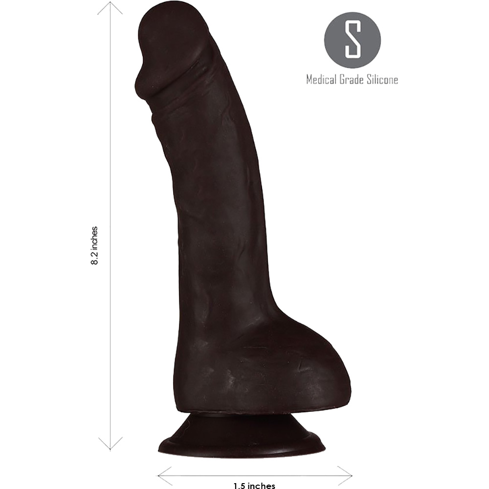 Maia PHOENIX 8 Inch Silicone Realistic Veined Suction Cup Dildo - Measurements
