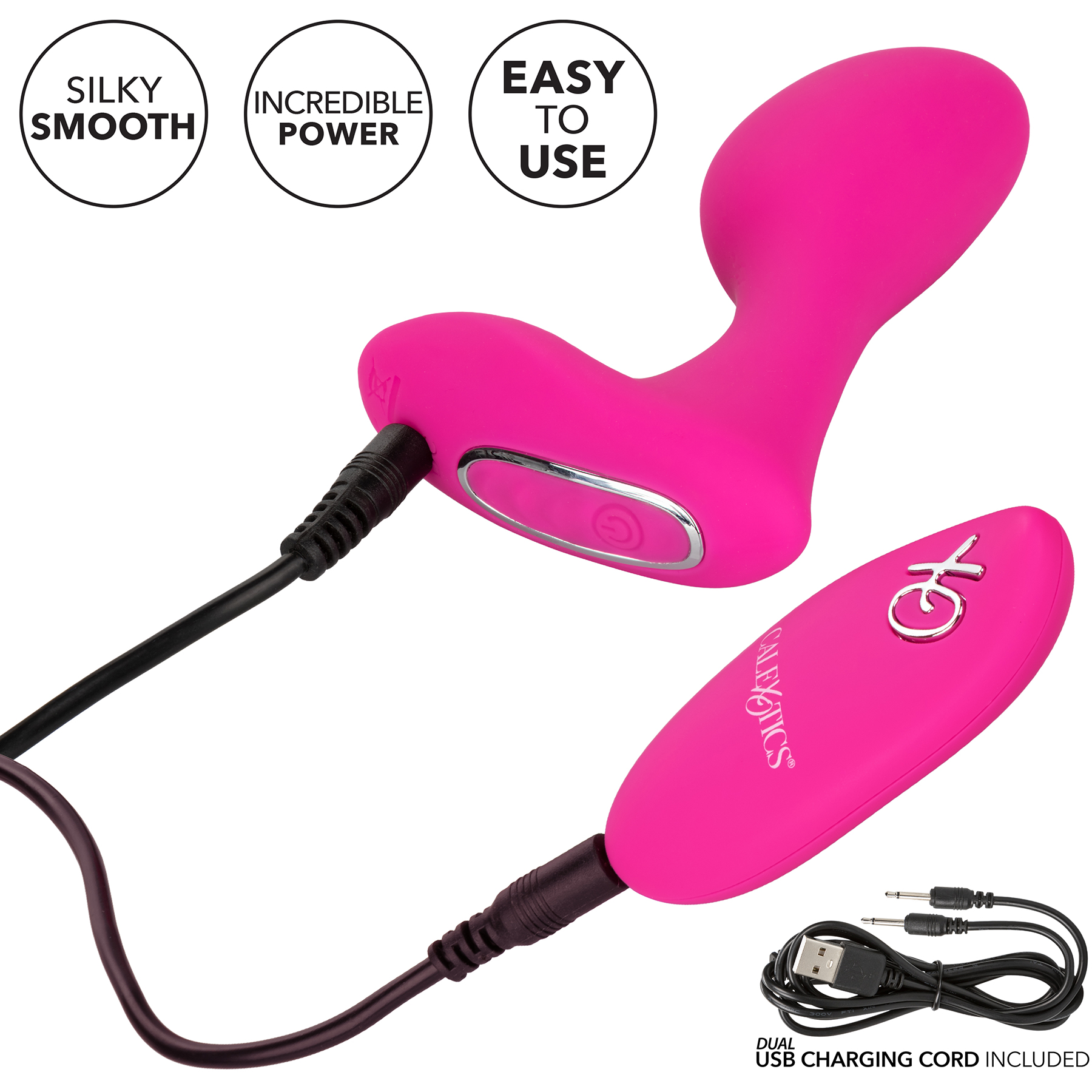 Silicone Remote G-Spot Arouser Waterproof Rechargeable Vibrator - Charging