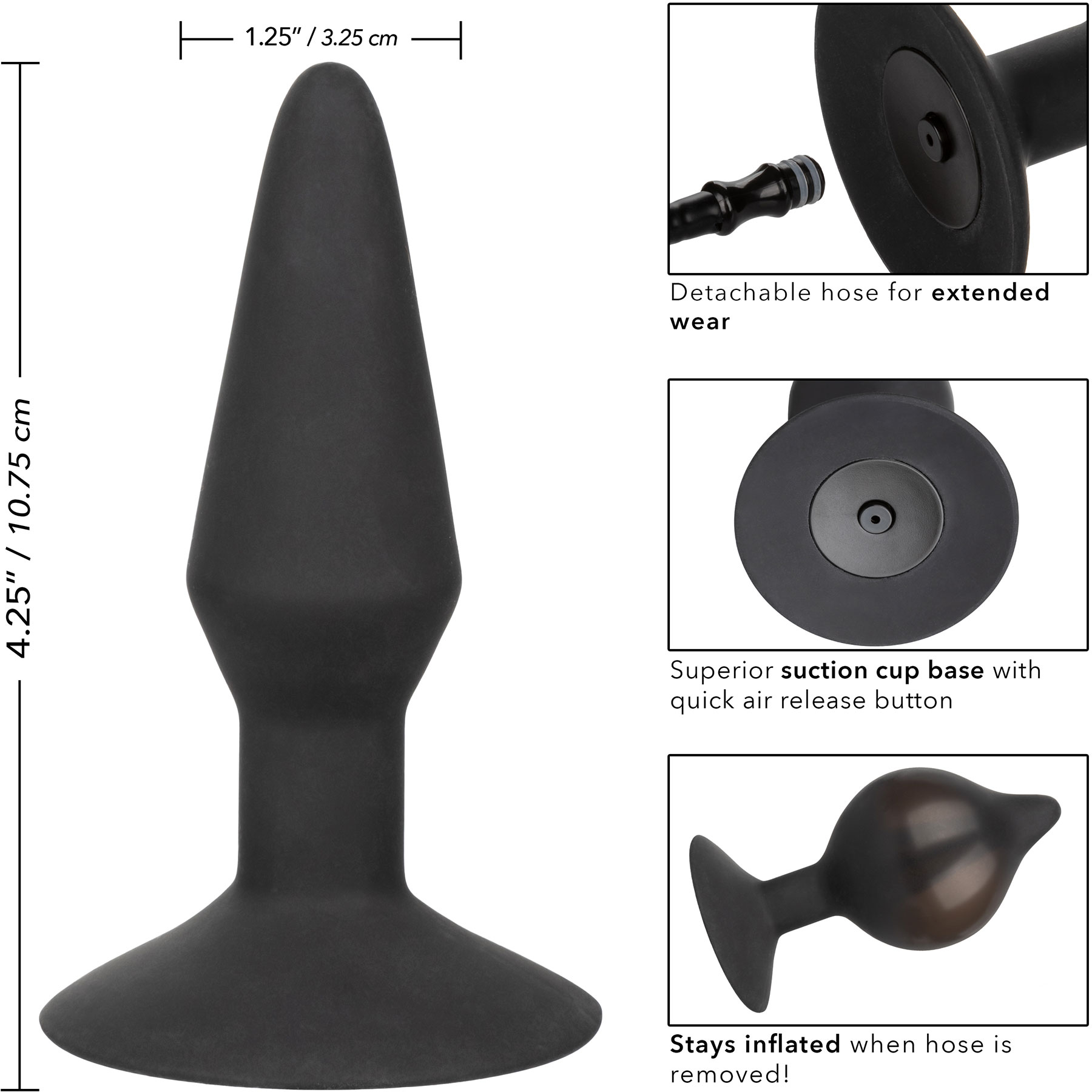 Silicone Inflatable Butt Plug By CalExotics - Medium Measurements