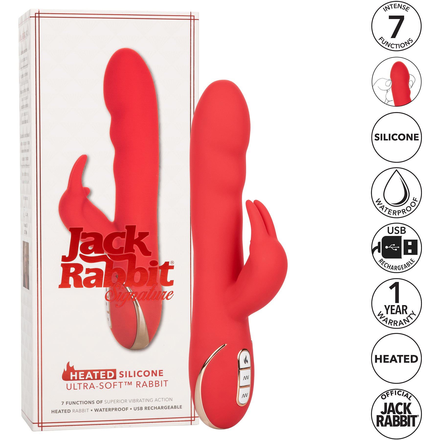 Jack Rabbit Signature Silicone Rabbit Rechargeable Vibrator - Features