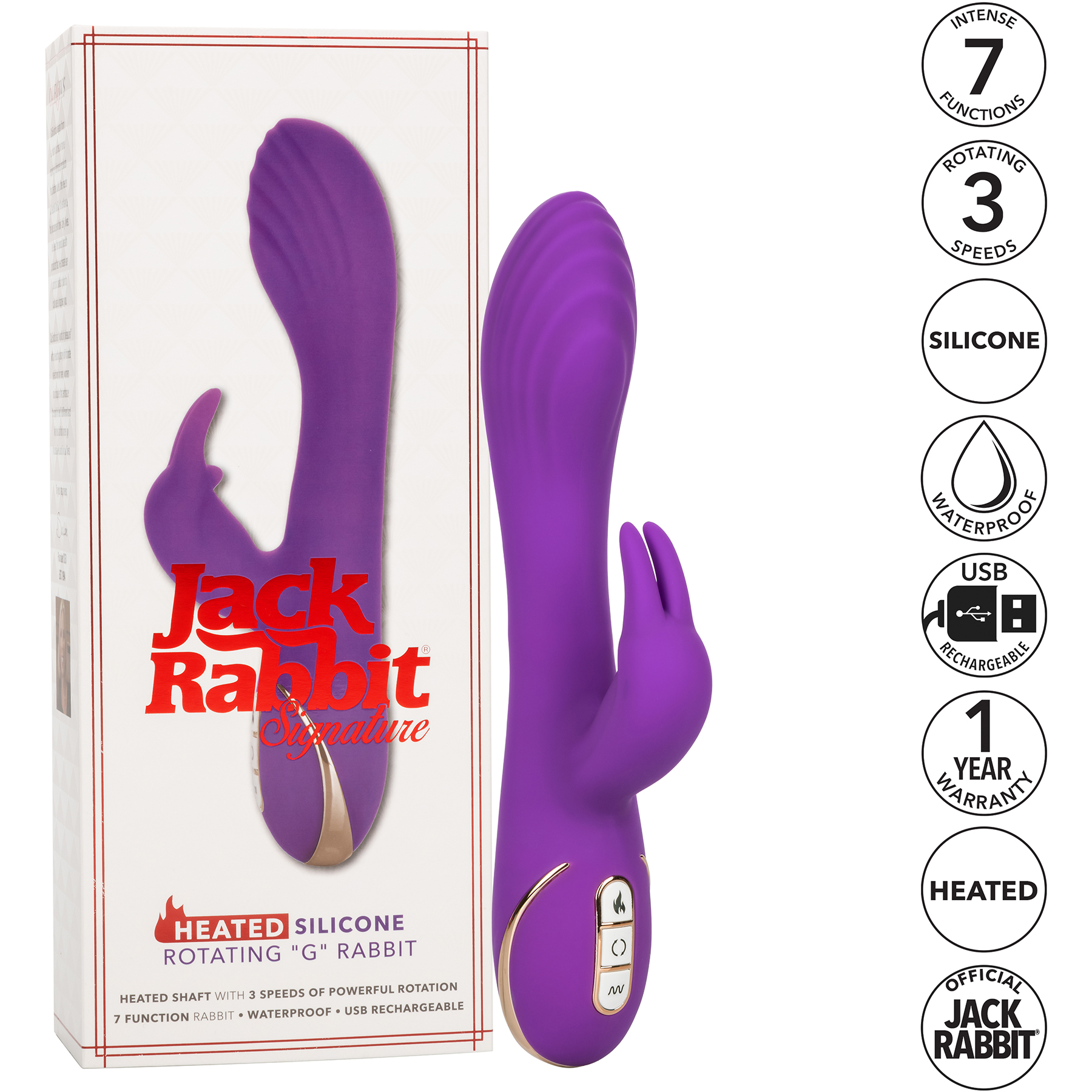 Jack Rabbit Signature Silicone Rabbit Rechargeable Vibrator - Features