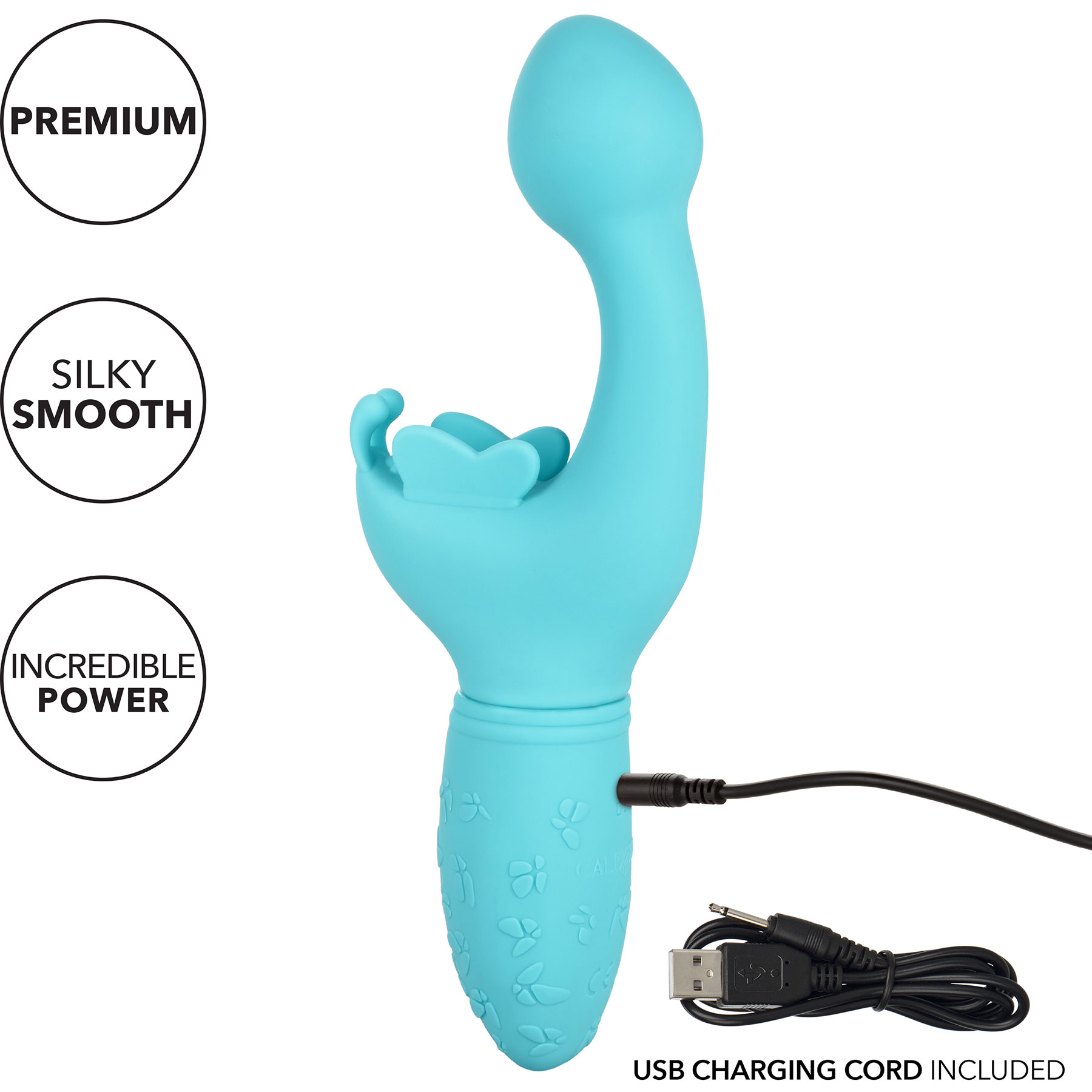 Butterfly Kiss Silicone Rechargeable Waterproof Dual-Stimulation Vibrator - Charging