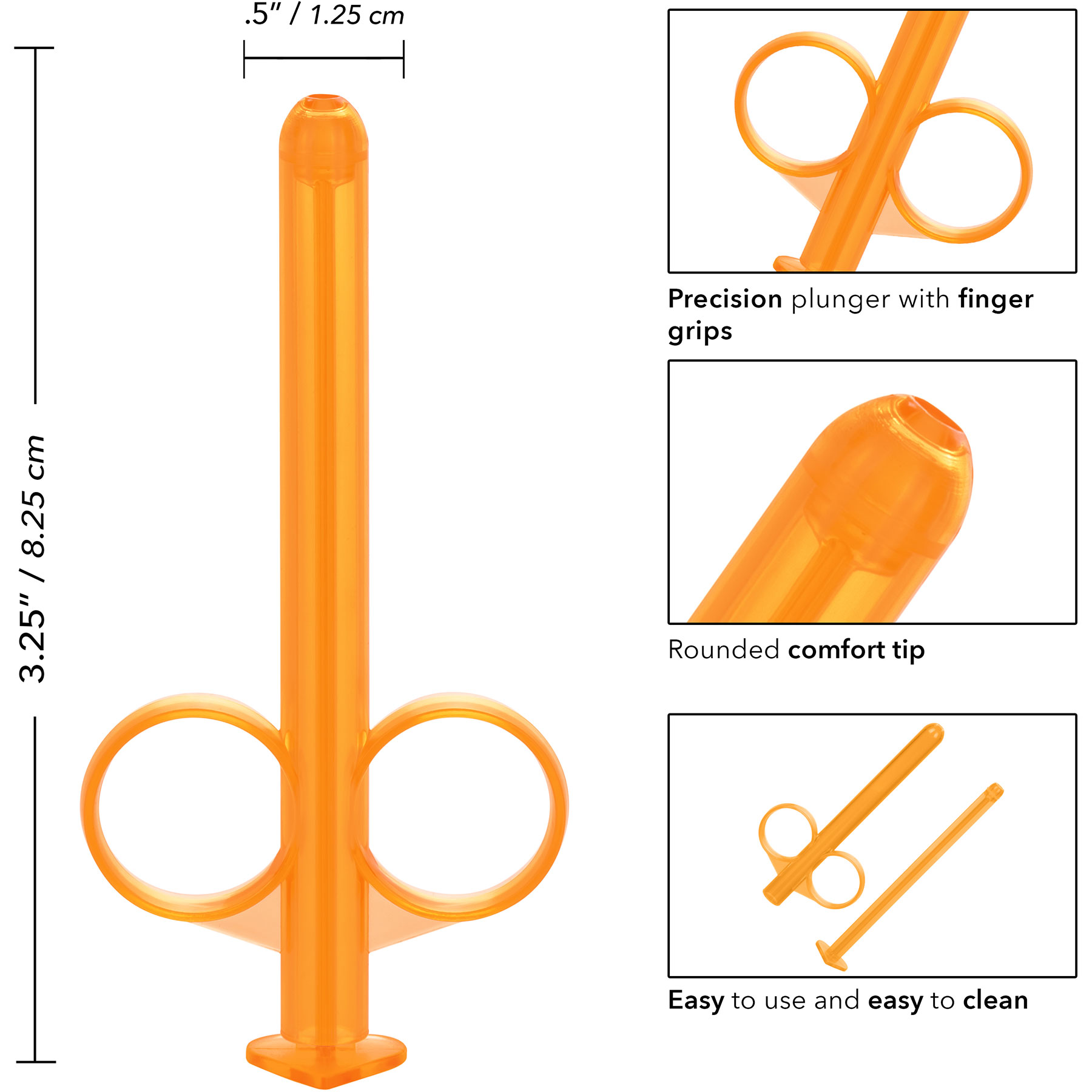 Lube Tube Lubricant Applicator, Set Of 2 By CalExotics - Measurements