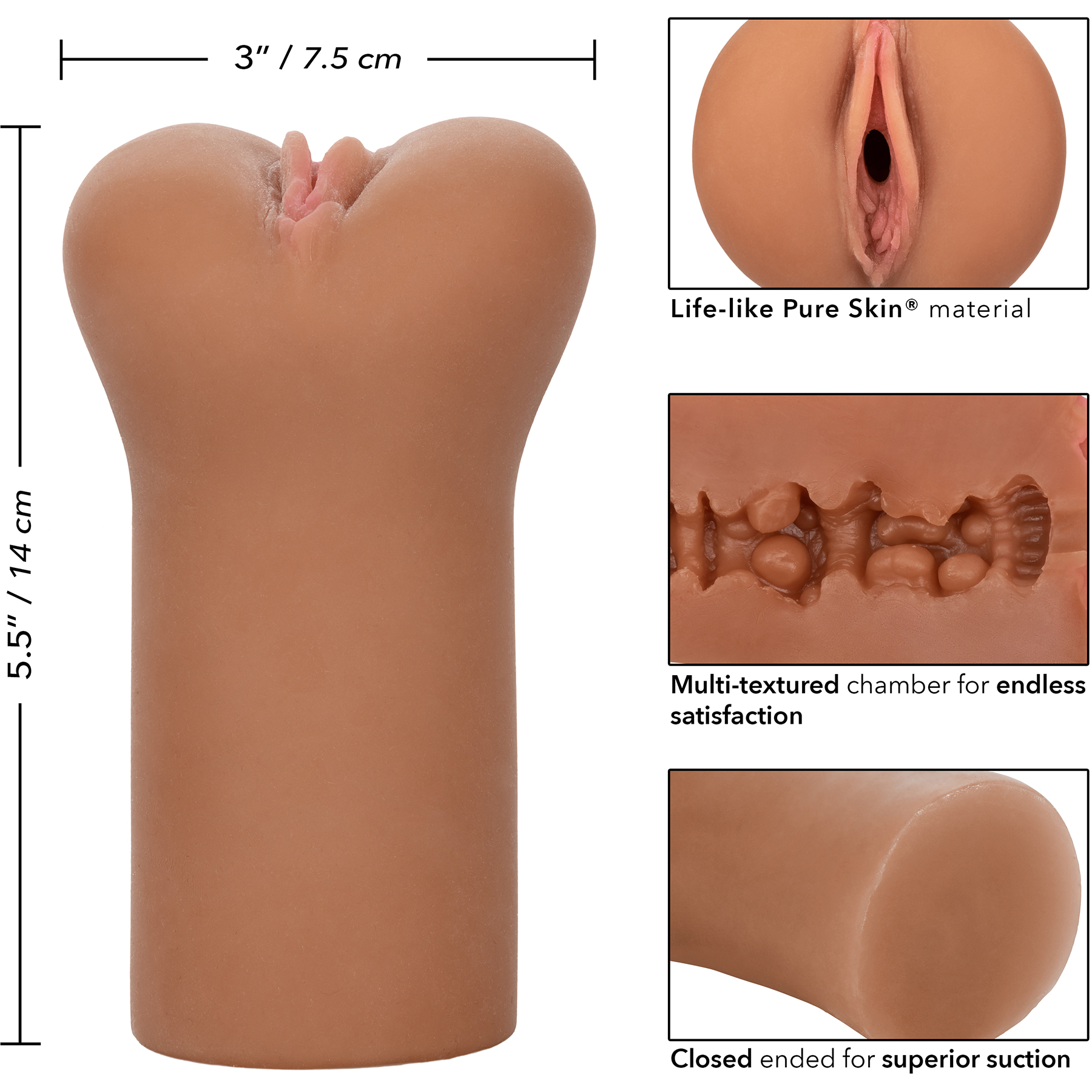 Boundless Vulva Penis Masturbator By CalExotics - Measurements