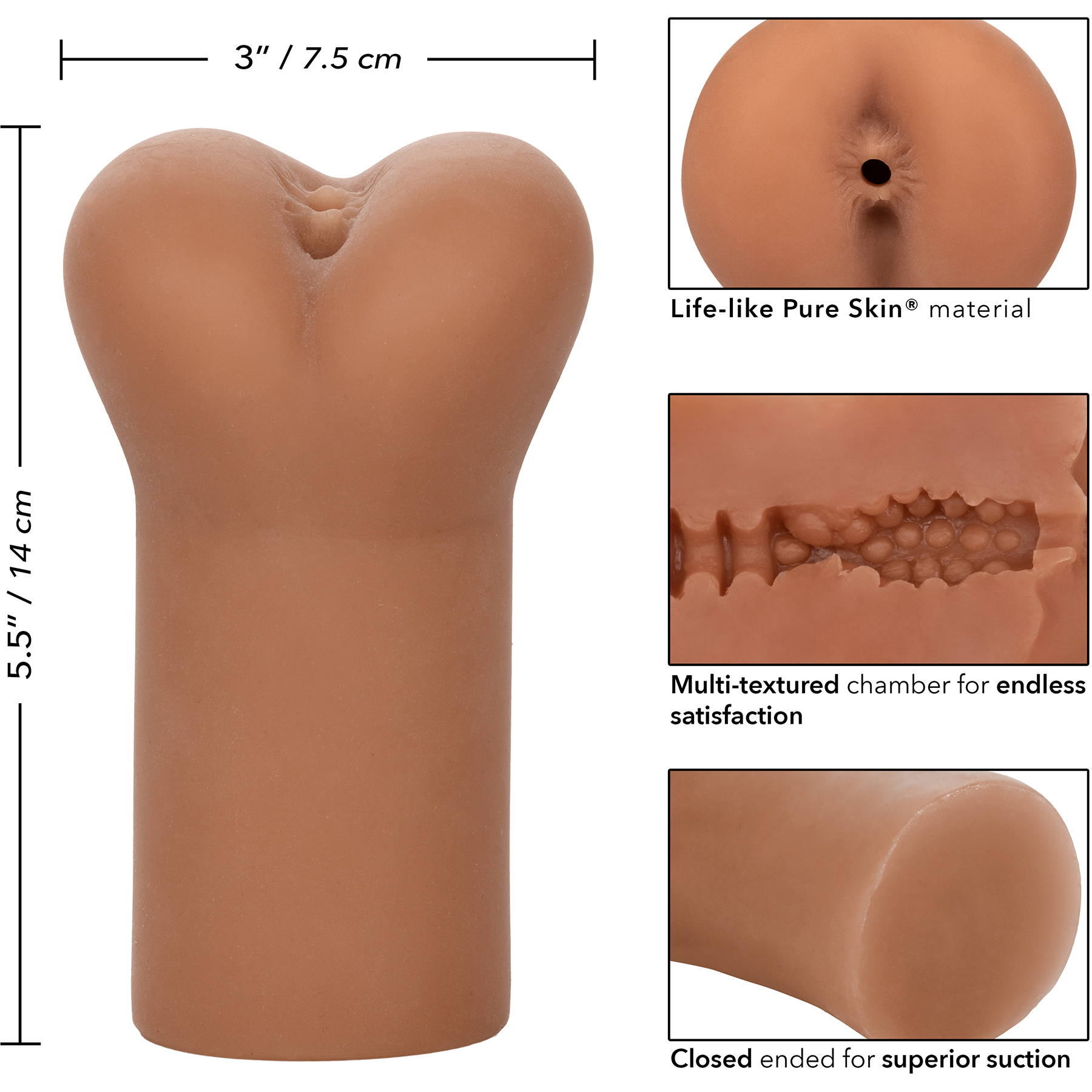 Boundless Anus Penis Masturbator By CalExotics - Measurements