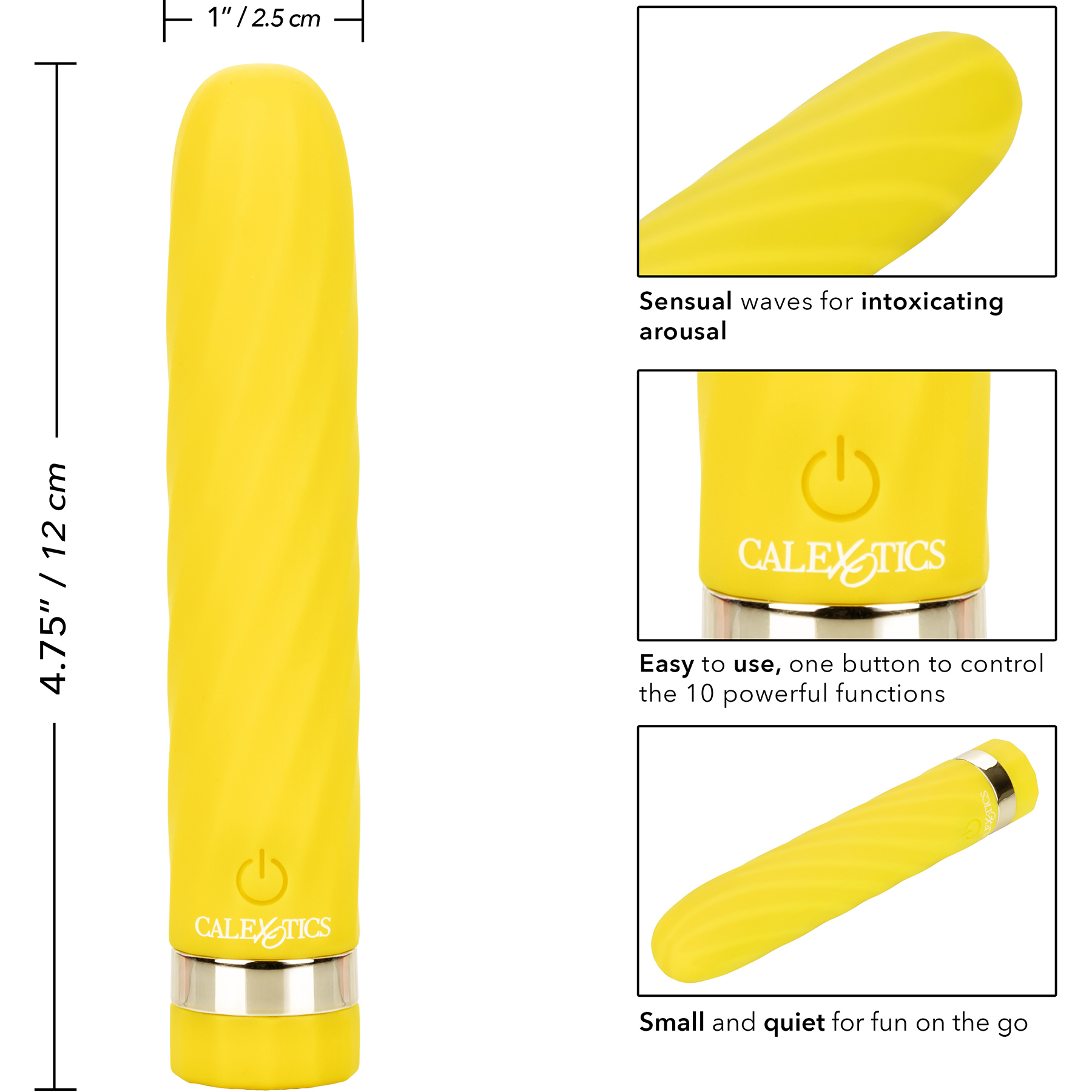 Slay #SeduceMe Silicone Waterproof Mini Clitoral Bullet Vibrator - Measurements