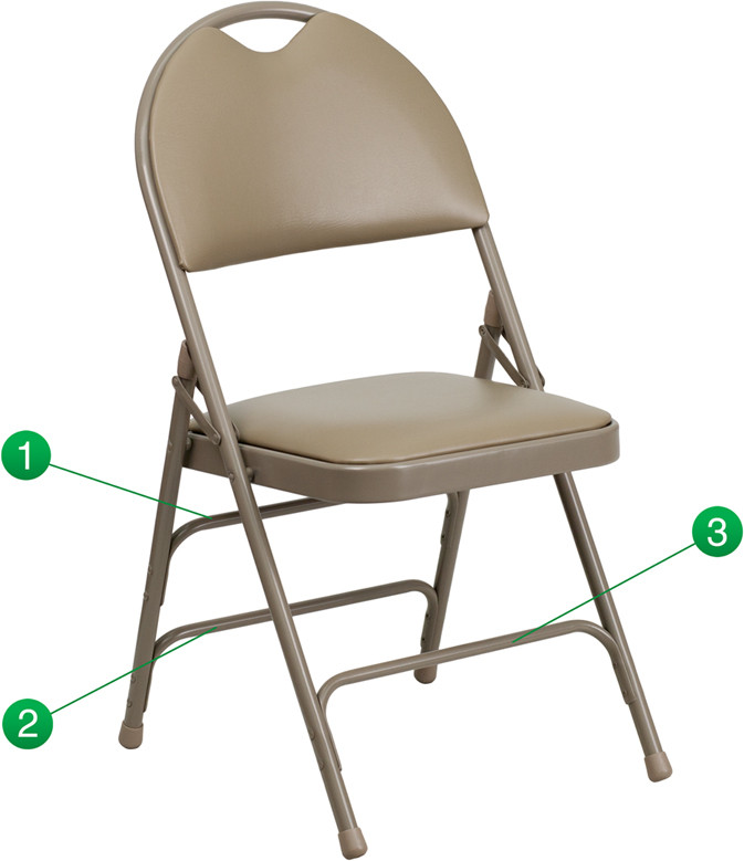 Heavy Duty Commercial Metal Folding Chair With Padded Seat And