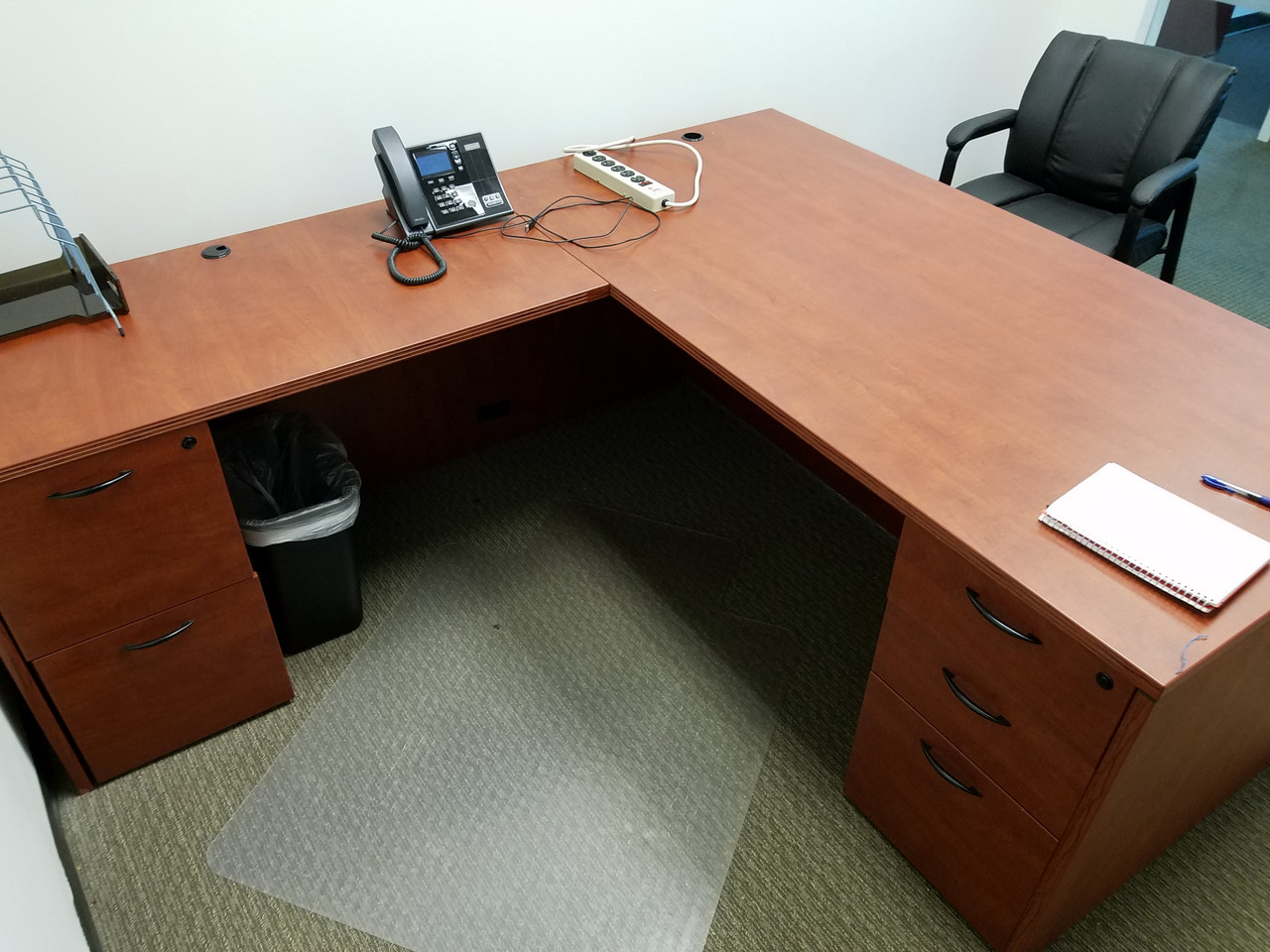 Used Cherry Laminate L Desks From Easy Office Furniture In Atlanta