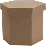 Paper-Mache Tall Hexagon Box-3"X3"X3"