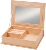 Paper-Mache Jewelry Box W/Mirror-7.5"X5.5"