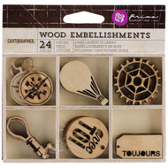 Cartographer Laser Cut Wood Icons In A Box 24 Pieces-