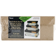 Paper-Mache Rectangle Box Set 3/Pkg-4", 5" & 6"