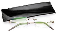 RIMLESS GOLD COMPUTER READING GLASSES (1.75)