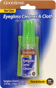 Good Sense Eye Glass Lens Cleaner (0.5 oz.) And 1 Cloth Case Pack 36