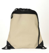 UltraClub&reg; Polyester Foam Mesh Drawstring Pack - Light Tan (One)