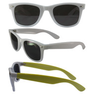 Color Change Wayfarer with Smoke Polycarbonate Lenses, White Temple Changes to Yellow
