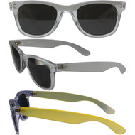 Color Change Wayfarer with Smoke Polycarbonate Lenses, Clear Temple Changes to Yellow
