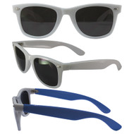 Color Change Wayfarer with Smoke Polycarbonate Lenses, White Temple Changes to Blue