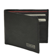 Swiss Brand Genuine Leather Bifold Billfold Wallet With Wooden Gift Box