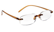 BROWN RIMLESS COMPUTER READING GLASSES (1.50)