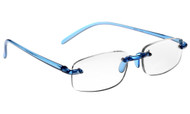 LIGHT BLUE RIMLESS COMPUTER READING GLASSES (1.75)