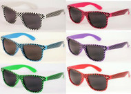 Checkered Fashion Sunglasses Neon Colors Case Pack 24