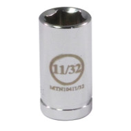 1/4" Drive 11/32" 6 Point Socket