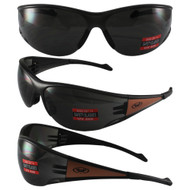 Full Throttle Glasses with Orange Frame and Smoke Lenses