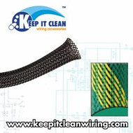 5/8" Green and Yellow Strips Ultra Wrap Wire Loom - 10 Feet